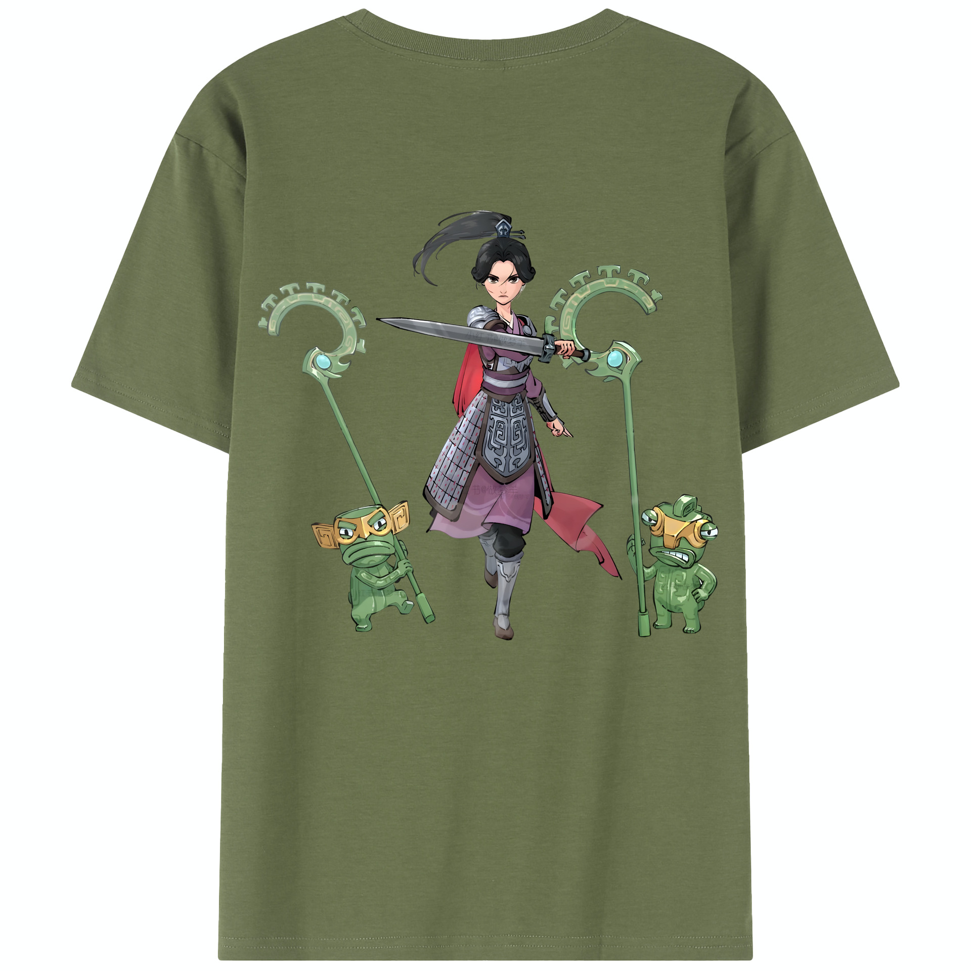 （画像用） Ne Zha 2 ナタ 魔童の大暴れ 綿100％半袖Tシャツ（背面プリント）